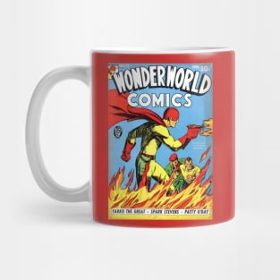 Flaming Ray Gun Superhero Comic Cover Mug